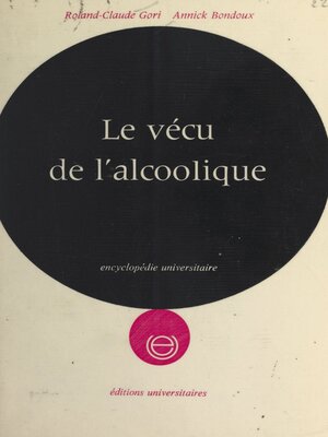 cover image of Le vécu de l'alcoolique